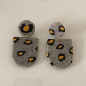 Handmade clay earrings! Leopard